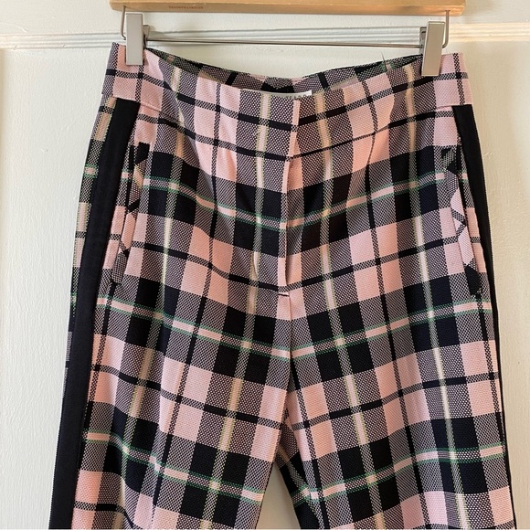VERONICA BEARD Gemini Pink Plaid Tuxedo Pants Size 6 - Picture 7 of 13